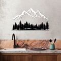 Decoratiune de perete, Nature And Mountain, Dimensiune: 70 x 22 cm (1 bucată), Alb/Negru