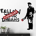 Decoratiune de perete, Banksy Metal 06, (Grosime: 1,5 mm), Alb/Rosu