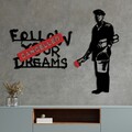 Decoratiune de perete, Banksy Metal 06, (Grosime: 1,5 mm), Alb/Rosu
