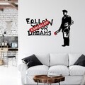 Decoratiune de perete, Banksy Metal 06, (Grosime: 1,5 mm), Alb/Rosu