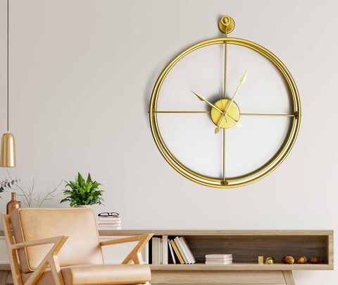 Ceas de perete, Mclock-00107, Lățime: 58 cm Înălțime: 68 cm Adâncime: 7 cm, Auriu