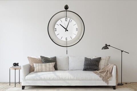 Ceas de perete, Mclock-00108, Lățime: 58 cm Înălțime: 80 cm Adâncime: 7 cm, Negru