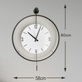Ceas de perete, Mclock-00108, Lățime: 58 cm Înălțime: 80 cm Adâncime: 7 cm, Negru
