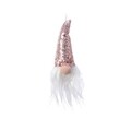 Decoratiune pentru brad Gnome w sequins hat, Decoris, 7.5x23x6 cm, poliester, roz