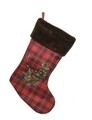 Decoratiune Stocking w Deer face, Decoris, 28x44 cm, poliester, rosu/maro
