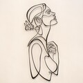 Decoratiune de perete, Woman Silhouette, Dimensiune: 28 x 61 cm (1 bucată), Negru