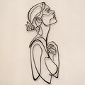 Decoratiune de perete, Woman Silhouette, Dimensiune: 28 x 61 cm (1 bucată), Negru