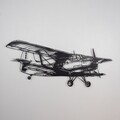 Decoratiune de perete, Airplane, Dimensiune: 39 x 74 cm (1 bucată), Negru