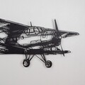 Decoratiune de perete, Airplane, Dimensiune: 39 x 74 cm (1 bucată), Negru