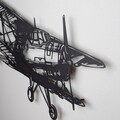 Decoratiune de perete, Airplane, Dimensiune: 39 x 74 cm (1 bucată), Negru