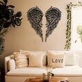 Decoratiune de perete, Angel Wings, Dimensiune: 32 x 70 cm (1 bucată), Negru