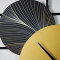 Ceas de perete, APS139LCA, Dimensiuni: 36 x 99 cm, Aur/Negru