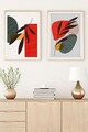 Set 2 tablouri decorative, Huhu44, Lemn masiv, Multicolor