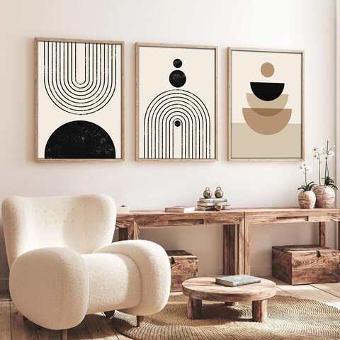 Set 3 tablouri decorative, Huhu262, Lemn masiv, Multicolor
