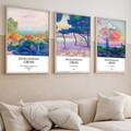 Set 3 tablouri decorative, Huhu265, Lemn masiv, Multicolor