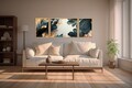 Set 3 tablouri decorative, Huhu310, Lemn masiv, Multicolor