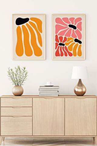 Set 2 tablouri decorative, Huhu176, Lemn masiv, Multicolor