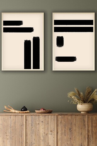 Set 2 tablouri decorative, Huhu200, Lemn masiv, Multicolor