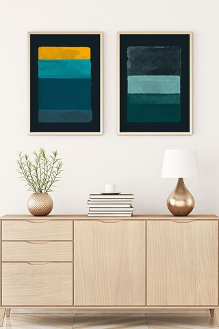 Set 2 tablouri decorative, Huhu91, Lemn masiv, Multicolor
