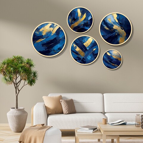 Tablou decorativ (5 Pieces), Iaht-49, Dimensiuni: 43,5 x 43,5 cm (1 bucată), Multicolor