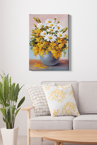Tablou decorativ, Kanvas Tablo (50 x 70), Rama din lemn (grosime 3 cm), Multicolor