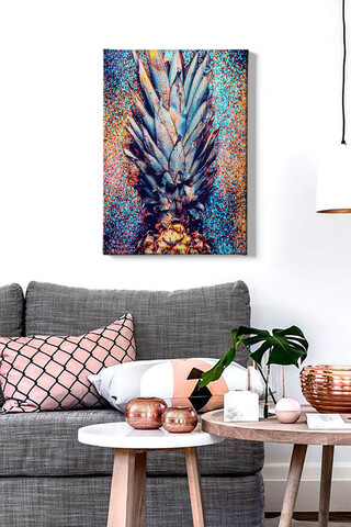 Tablou decorativ, Kanvas Tablo (50 x 70), Rama din lemn (grosime 3 cm), Multicolor