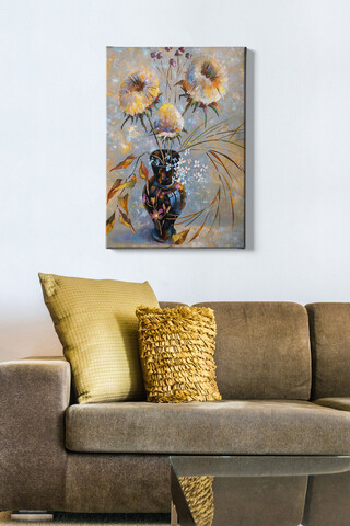 Tablou decorativ, Kanvas Tablo (50 x 70), Rama din lemn (grosime 3 cm), Multicolor