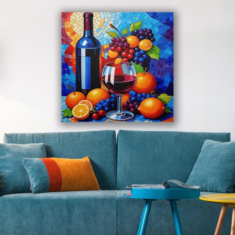 Tablou decorativ, KNV9987, Rama din lemn (grosime 3 cm), Multicolor