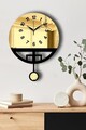 Ceas de perete decorativ, Vlnt108Al, Diametru: 39 cm, Aur/Negru