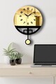 Ceas de perete decorativ, Vlnt108Al, Diametru: 39 cm, Aur/Negru