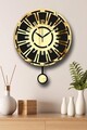 Ceas de perete decorativ, Vlnt114Al, Diametru: 39 cm, Aur/Negru