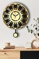 Ceas de perete decorativ, Vlnt114Al, Diametru: 39 cm, Aur/Negru