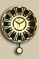 Ceas de perete decorativ, Vlnt114Al, Diametru: 39 cm, Aur/Negru