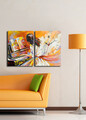 Ceas de perete (2 Pieces), 2P3040CS-75, 30 x 40 cm (2 bucăți), Multicolor