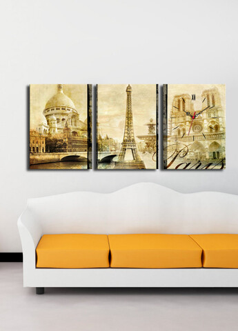 Ceas de perete (3 Pieces), 3P3040CS-27, 30 x 40 cm (3 bucăți), Multicolor