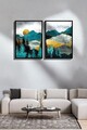 Set 2 tablouri decorative, Ersy2Lımodel25-Sıyah, MDF, Multicolor