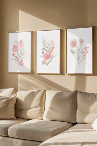 Set 3 tablouri decorative, 3Dartsohoset100, MDF, Multicolor