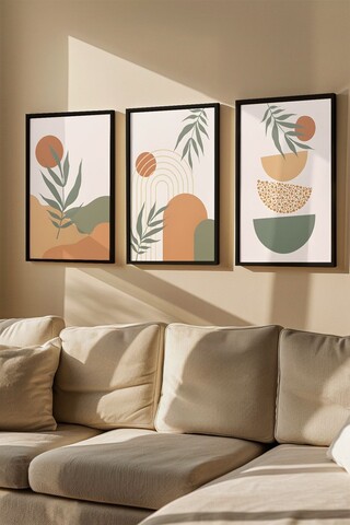 Set 3 tablouri decorative, Artvmodel21-Sıyah, MDF, Multicolor