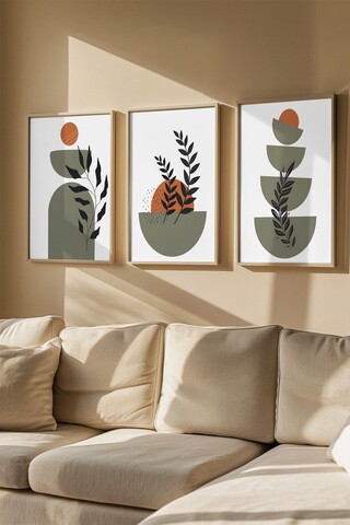 Set 3 tablouri decorative, Artvmodel6-Ahsap, MDF, Multicolor