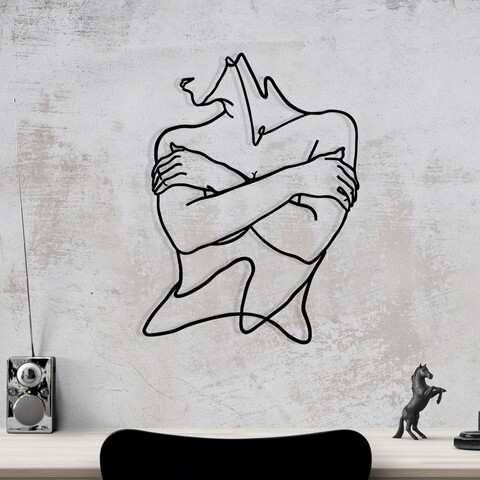 Decoratiune de perete, Felicidad, Dimensiune: 40 x 54 cm, Negru