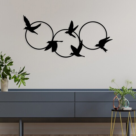 Decoratiune de perete, Tranquila, Dimensiuni: 68,5 x 32,5 cm, Negru