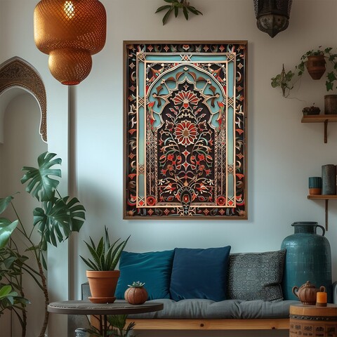 Tablou decorativ, GE118-L, Lemn, Multicolor