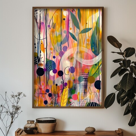 Tablou decorativ, GE217-L, Lemn, Multicolor