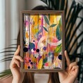 Tablou decorativ, GE217-L, Lemn, Multicolor