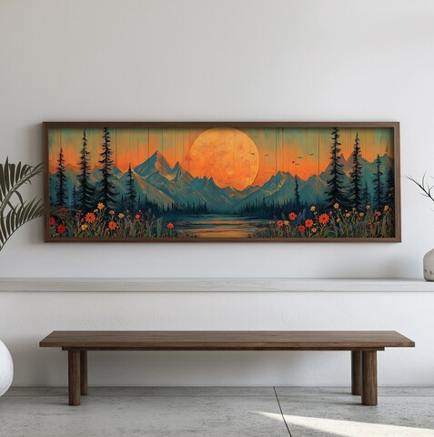 Tablou decorativ, EMR061, Lemn, Multicolor