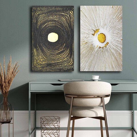 Tablou decorativ (2 Pieces), 2P4570GSC-001, Lemn, Multicolor