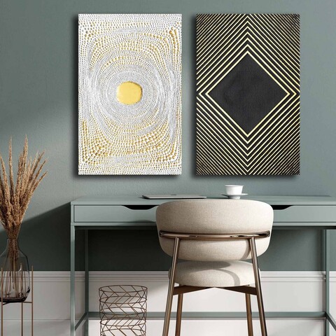 Tablou decorativ (2 Pieces), 2P4570GSC-002, Lemn, Multicolor