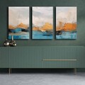 Tablou decorativ (3 Pieces), 3P4570GSC-011, Lemn, Multicolor