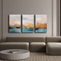 Tablou decorativ (3 Pieces), 3P4570GSC-011, Lemn, Multicolor