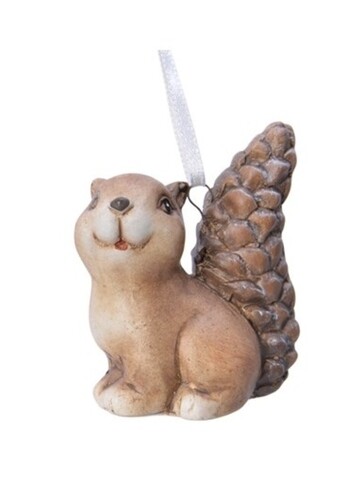 Decoratiune pentru brad Squirrel right, Decoris, 8.5 cm, maro